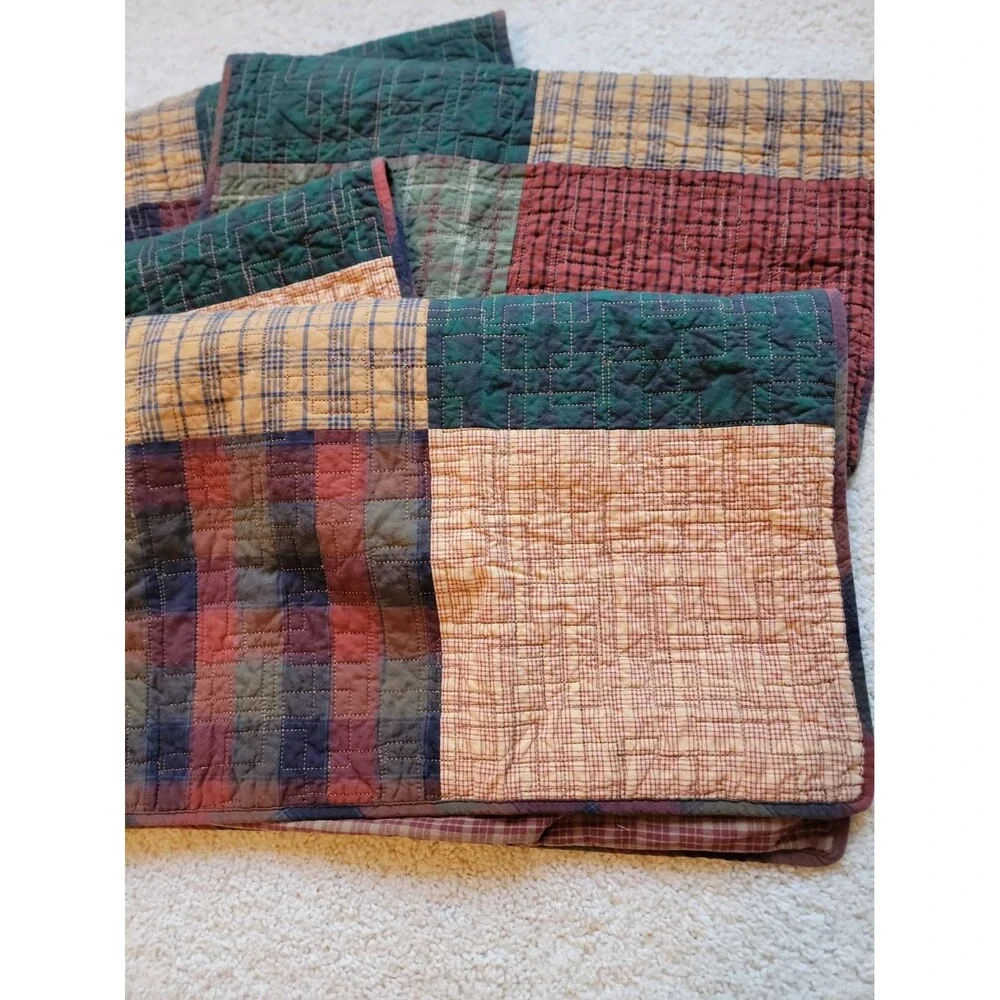 Lot Of 4 Donna Sharp Standard Size Pillow Shams Country Cottage Cabin Style
